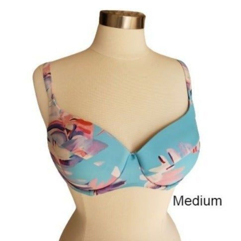 Women's Bikini Tropical Padded Bikini Top Swimwear Medium NWOT
